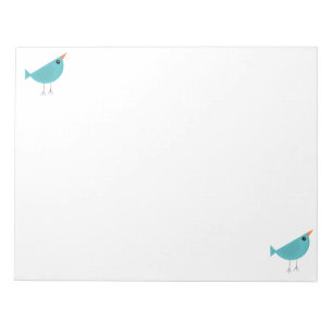 Adorable Whimsical Bird Nature Art Notepad