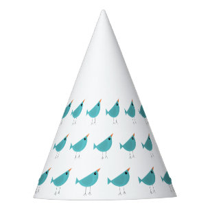 Adorable Whimsical Bird Nature Art Party Hat