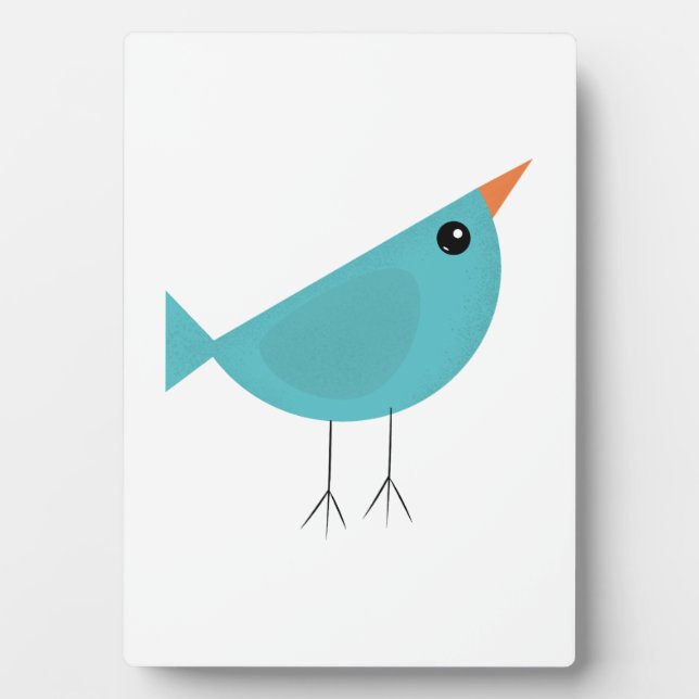 Adorable Whimsical Bird Nature Art Plaque (Front)