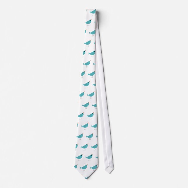 Adorable Whimsical Bird Nature Art Tie (Front)