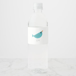 Adorable Whimsical Bird Nature Art Water Bottle Label