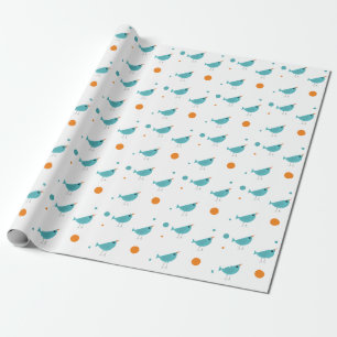 Adorable Whimsical Bird Nature Art Wrapping Paper