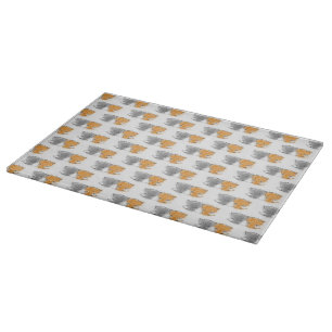Adorable Whimsical Kittens Orange and Grey Cutting Board