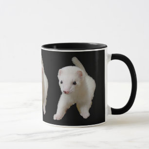Adorable White Baby Ferret Cute Pet Lover Mug