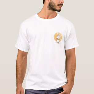 Adorable White Bunny with Golden Alarm Clock T-Shirt