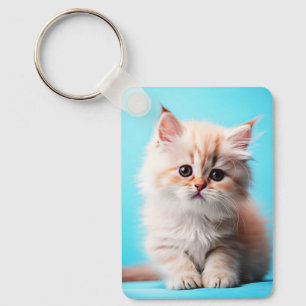 Adorable White Kitten Potrait-54971 Key Ring
