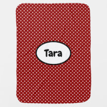 Adorable White & Red Polka Dot Fleece Baby Blanket