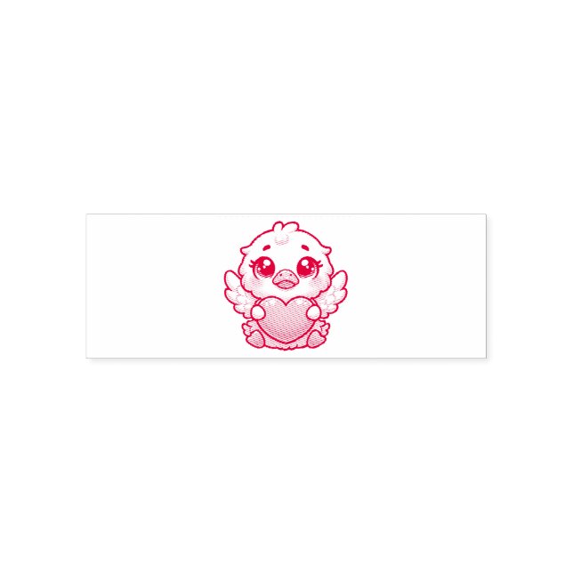 Adorable Winged Duckling with Love Heart Self-inking Stamp (Design)