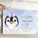 Adorable Winter Penguin Baby Shower invitation<br><div class="desc">Baby Shower invitation featuring an adorable watercolor penguin. Personalise with your information or click "click to customise further" to adjust font type,  size,  colour.</div>