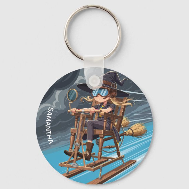 Adorable Witch Aviator Key Ring (Front)