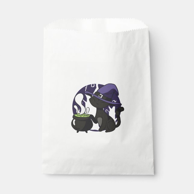 Adorable Witch Black Cat Favour Bags (Front)