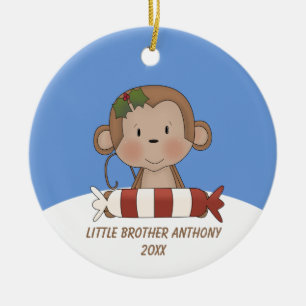 Adorable with Candy Monkey Little Brother Ornament