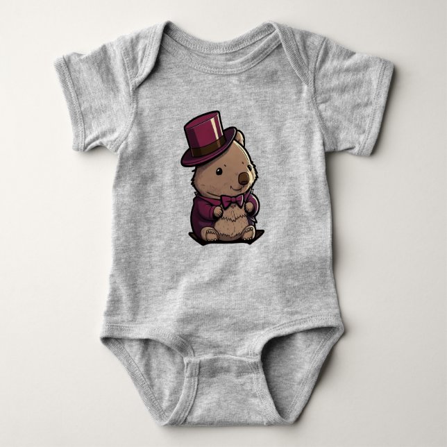 Adorable Wombat Baby Bodysuit (Front)