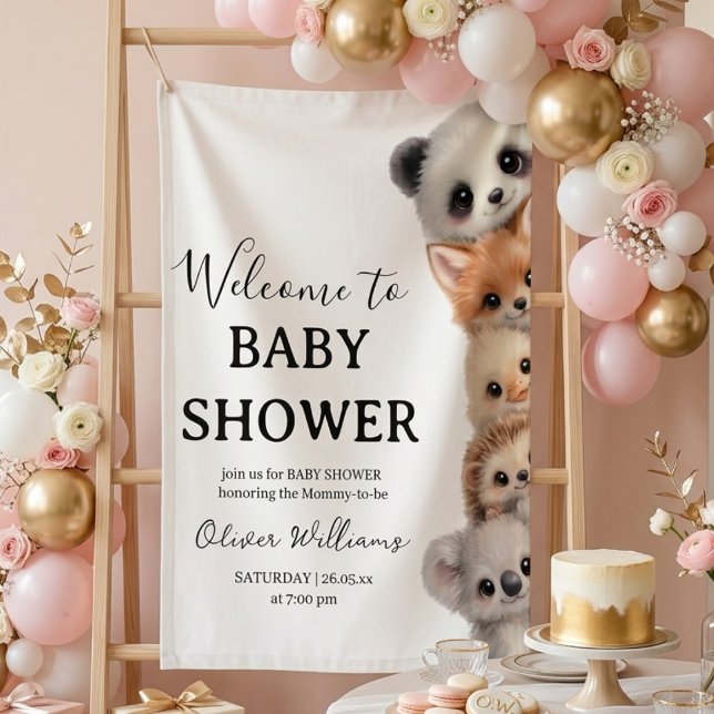 Adorable Woodland Animals Baby Shower  Banner (Creator Uploaded)