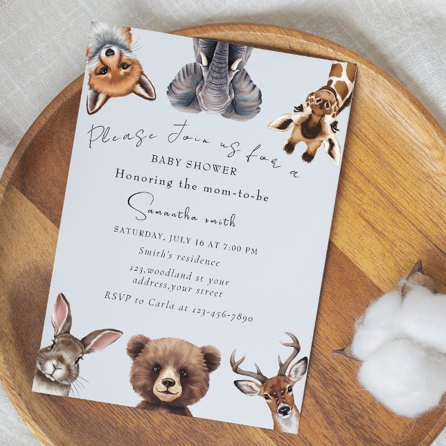 Adorable woodland animals baby shower  invitation (Creator Uploaded)