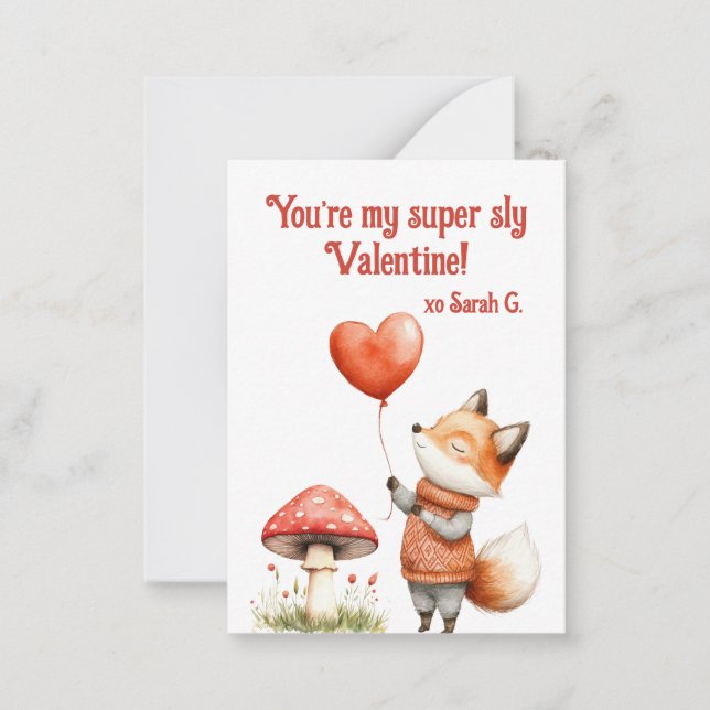 Adorable Woodland Animals Kid's Valentine Card (Front)