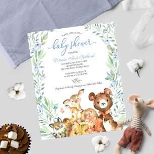 Adorable Woodland Baby Shower Budget Invitation