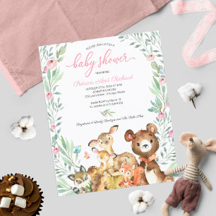 Adorable Woodland Baby Shower Budget Invitation