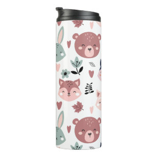 Adorable Woodland Creatures With Hearts Thermal Tumbler