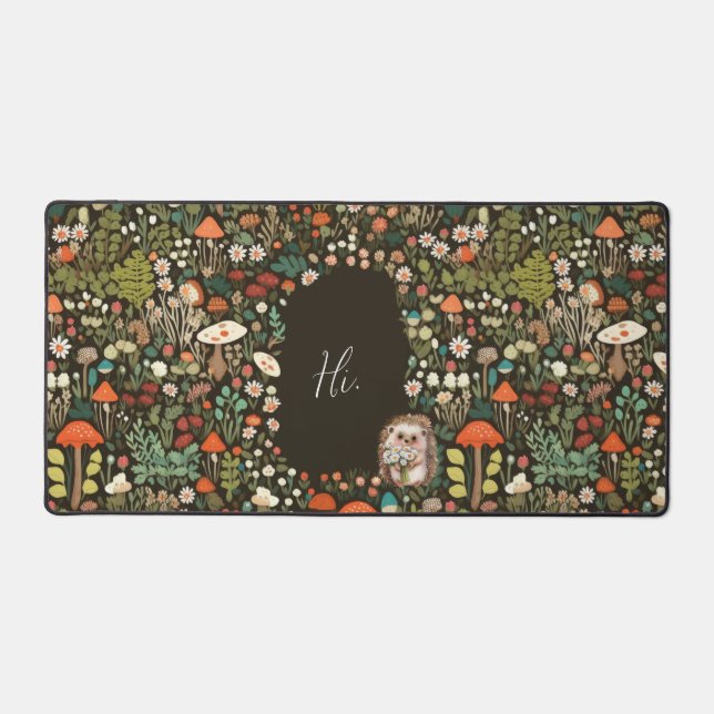 Adorable Woodland Daisy Floral Desk Mat (Front)