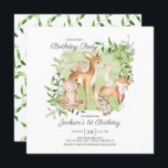 Adorable Woodland Friends Boys1st Birthday Invitation<br><div class="desc">Super cute watercolor woodland forest friends birthday party invitation featuring the sweetest deer,  squirrel,  fox,  bunny,  racoon & bear. Can also be used for a 2nd,  3rd & 4th birthday.</div>