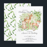 Adorable Woodland Friends Boys 1st Birthday Invitation<br><div class="desc">Super cute watercolor woodland forest friends birthday party invitation featuring the sweetest deer,  squirrel,  fox,  bunny,  racoon & bear. Can also be used for a 2nd,  3rd & 4th birthday.</div>