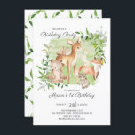 Adorable Woodland Friends Boys 1st Birthday Invitation<br><div class="desc">Super cute watercolor woodland forest friends birthday party invitation featuring the sweetest deer,  squirrel,  fox,  bunny,  racoon & bear. Can also be used for a 2nd,  3rd & 4th birthday.</div>
