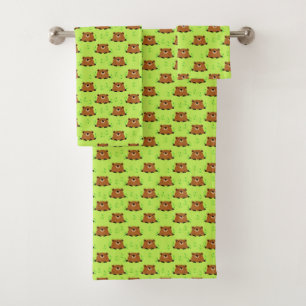 Adorable Woodland Groundhog Pattern Bath Towel Set