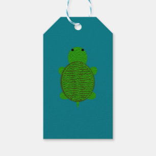 Adorable Yarn Textured Turtle Gift Tags