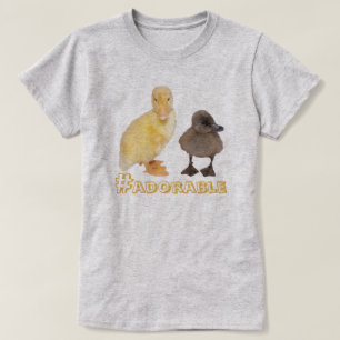 Adorable Yellow and Grey Ducklings Photo Custom T-Shirt