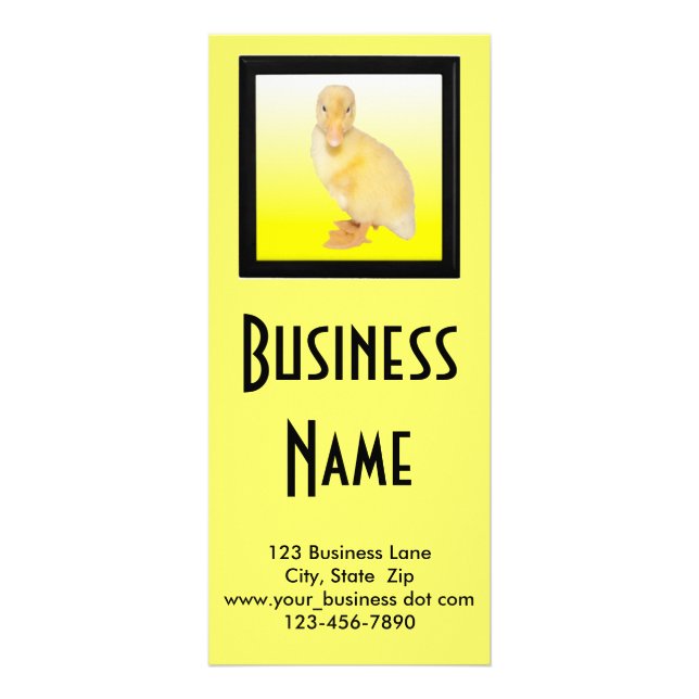 Adorable Yellow Duckling Photo Animal Care Custom Rack Card (Front)