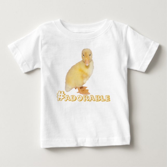 Adorable Yellow Duckling Photograph Baby T-Shirt (Front)