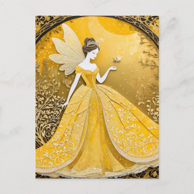 Adorable Yellow Fairy Postcard (Front)