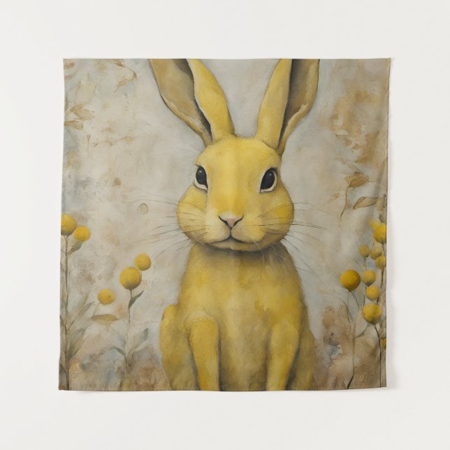 Adorable Yellow Rabbit Tapestry (Front)