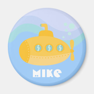 Adorable Yellow Submarine Submerged Underwater Magnet