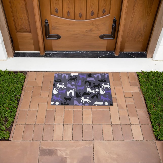 Adorable Yoga Cute Cat Poses Doormat (Outdoor)
