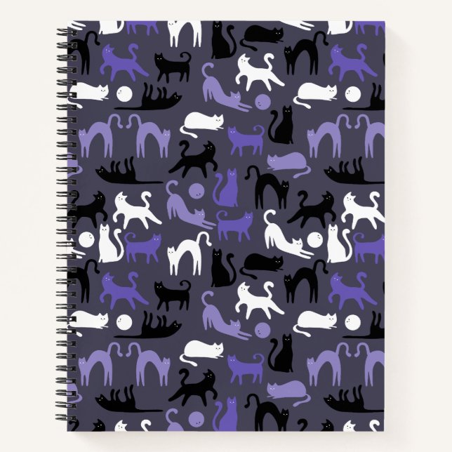 Adorable Yoga Cute Cat Poses Notebook (Front)