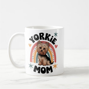 "Adorable Yorkie Mom Artwork for Dog Lovers" Coffee Mug