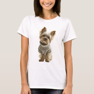 Adorable Yorkshire Terrier in Cosy Knit Sweater