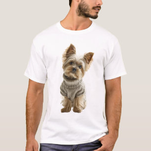 Adorable Yorkshire Terrier in Cosy Knit Sweater