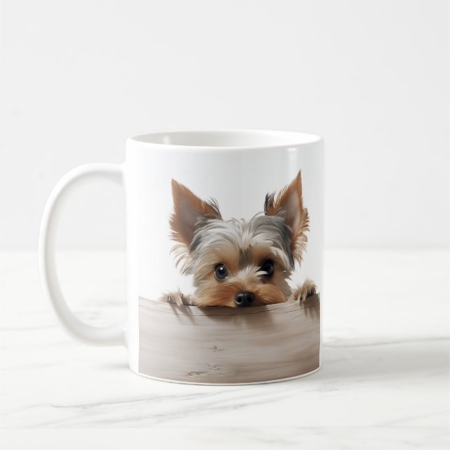 adorable yorkshire terrier photography mug (Left)
