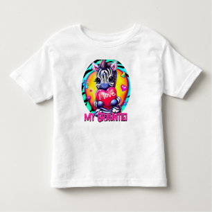 Adorable Zebra "I love my grauntie" Toddler T-Shirt