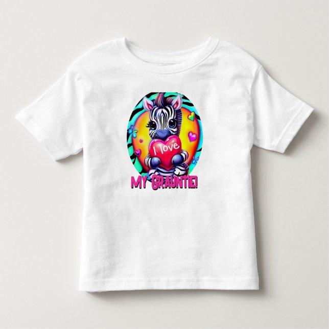 Adorable Zebra  "I love my grauntie" Toddler T-Shirt (Front)