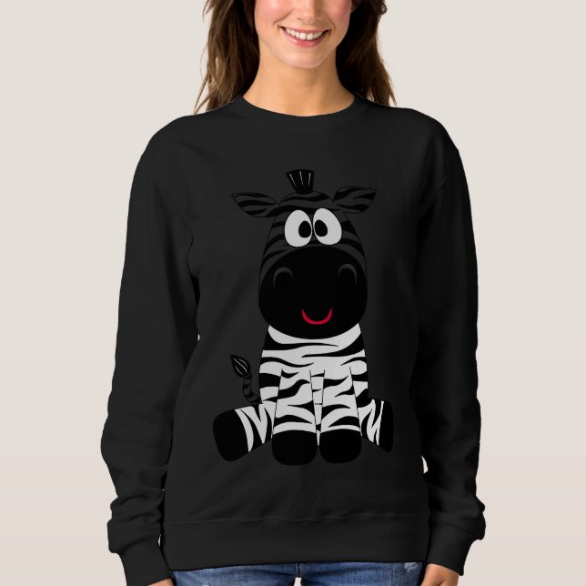 Adorable Zebra Sitting Cute Sweatshirt (Front)
