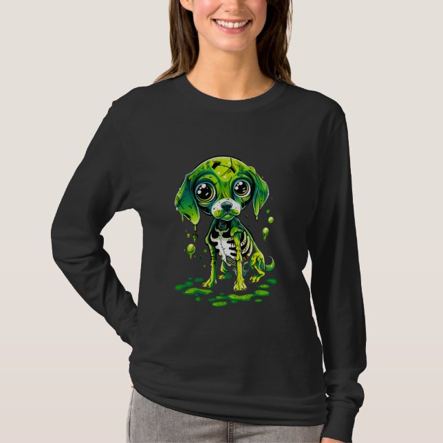 Adorable Zombie Beagle With Big Eyes T-Shirt (Front)