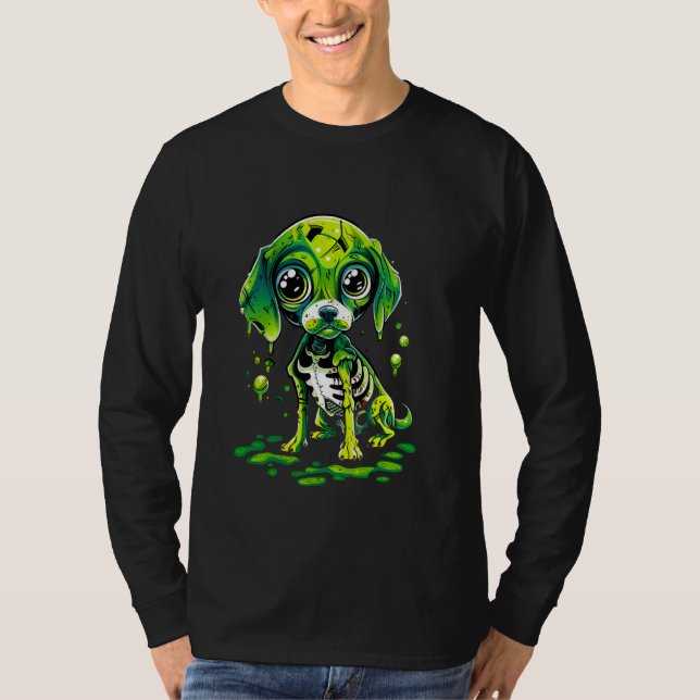 Adorable Zombie Beagle With Big Eyes T-Shirt (Front)