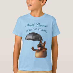 Adorables 3D Universe Cute Dog April Showers  T-Sh T-Shirt