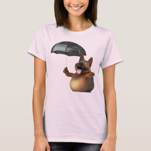 Adorables 3D Universe Cute Dog With Umbrella T-Shi T-Shirt
