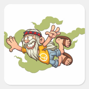 Adorables Bohemian Cute Flying Hippie  Square Sticker