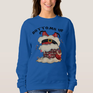 Adorables Christmas Bottoms Up Santa  Sweatshirt